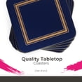 thumbnail image 2 of Pimpernel Classic Midnight Blue Coasters - Set of 6, Heat & Stain Resistant Square Coasters with Durable Cork Backing - 4 Inch Drinkware Pads for Dining Table, Bar, Kitchen, Coffee Station, 2 of 7