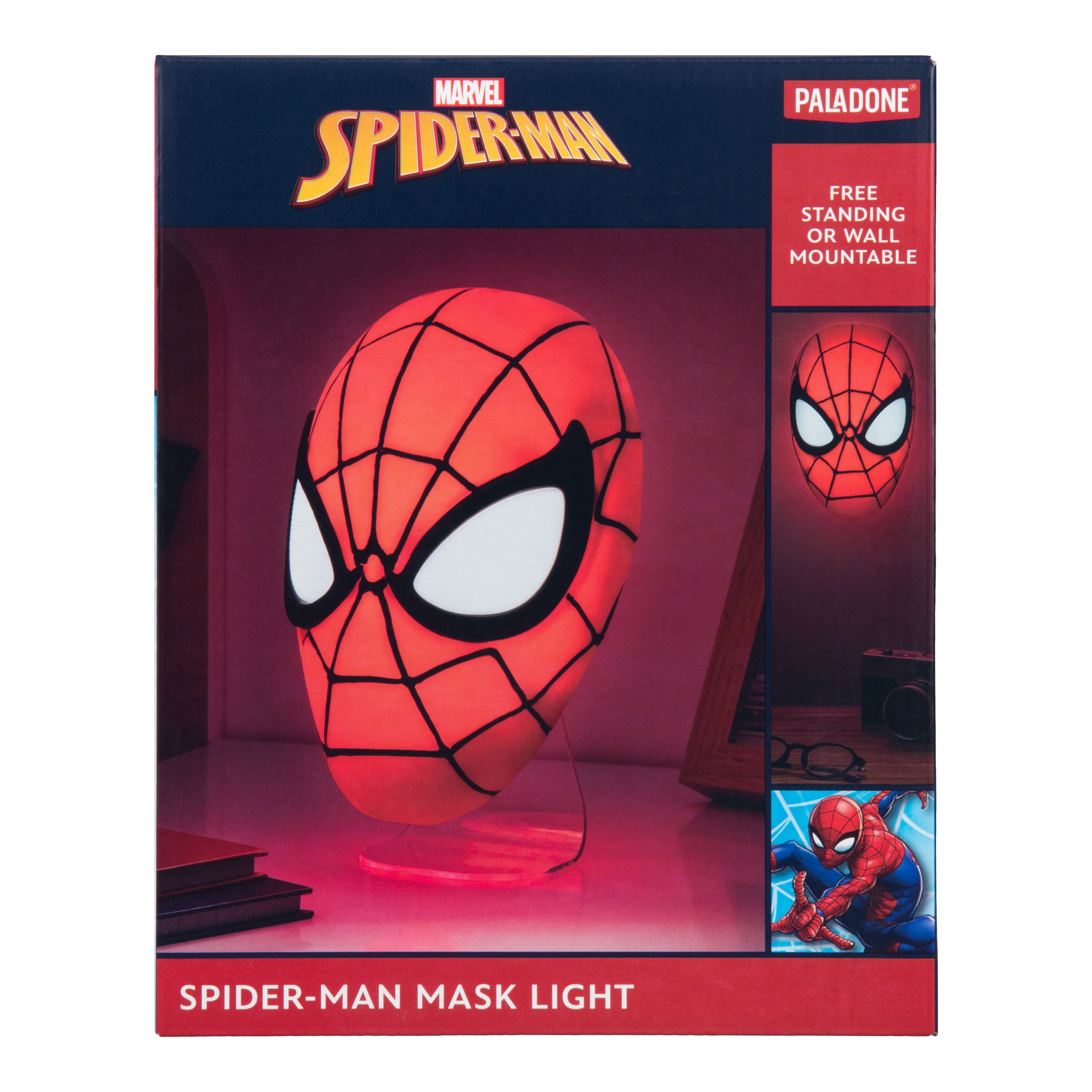Spiderman Mask Light, 8.7" Desk or Wall Lamp Officially Licensed Spider-Man Marvel Merch by Paladone
