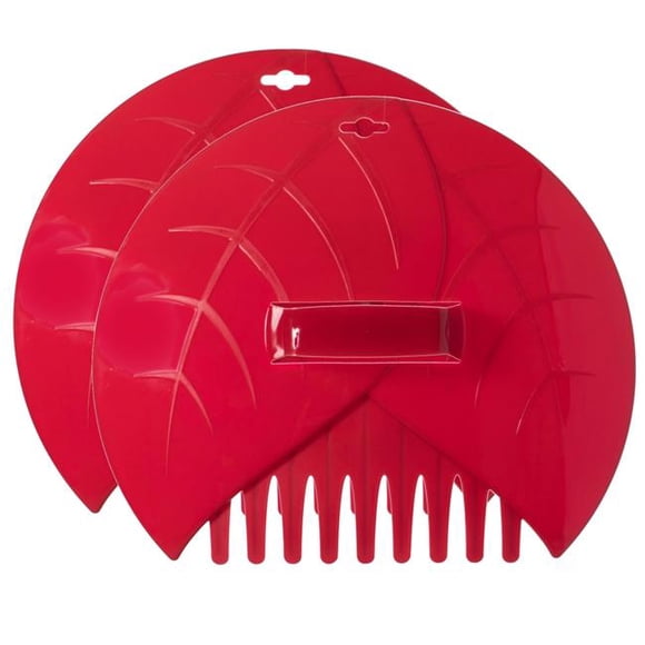 Gardenised QI003286.RD Decorative Pair of Leaf Scoops, Hand Rakes for Lawn and Garden Cleanup, Red