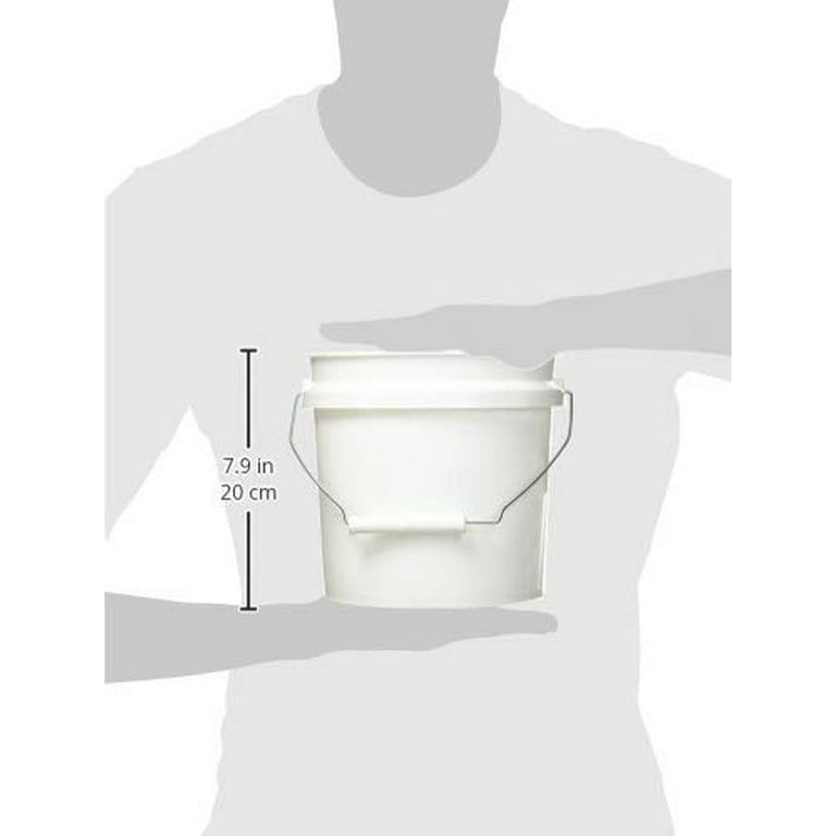 1L White PP Rectangular Grufty Tub c/w lid, Pails, Tubs, RET1LW_