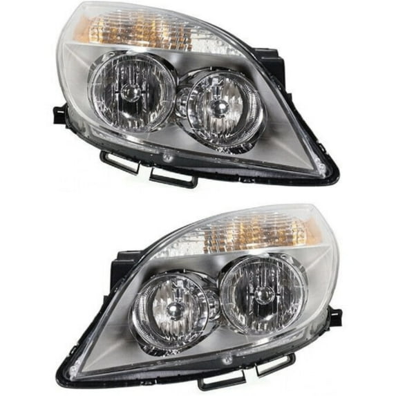 Headlight Set For Saturn 2007 Aura XE XR Green Line Models Left and Right 2Pc