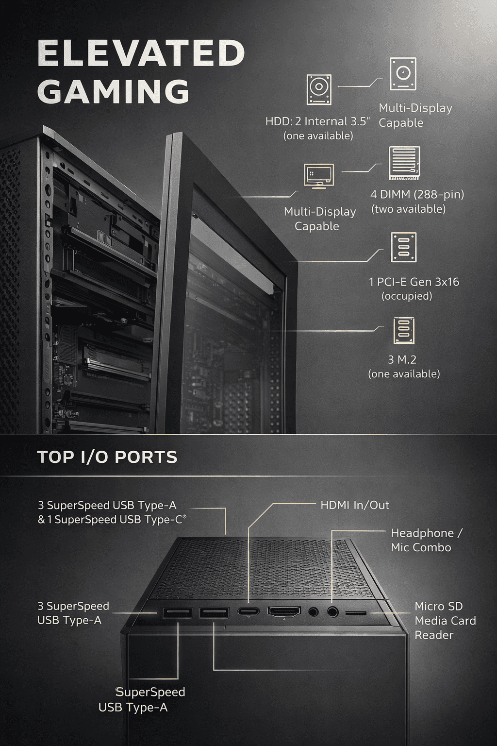 Gaming-Pro Gaming PC Desktop - Intel Core i7 up to 3.9GHz, Radeon RX 570, 16GB RAM, 256GB SSD + 1TB HDD, WiFi 6 & BT5.4, Windows 11, Keyboard & Mouse
