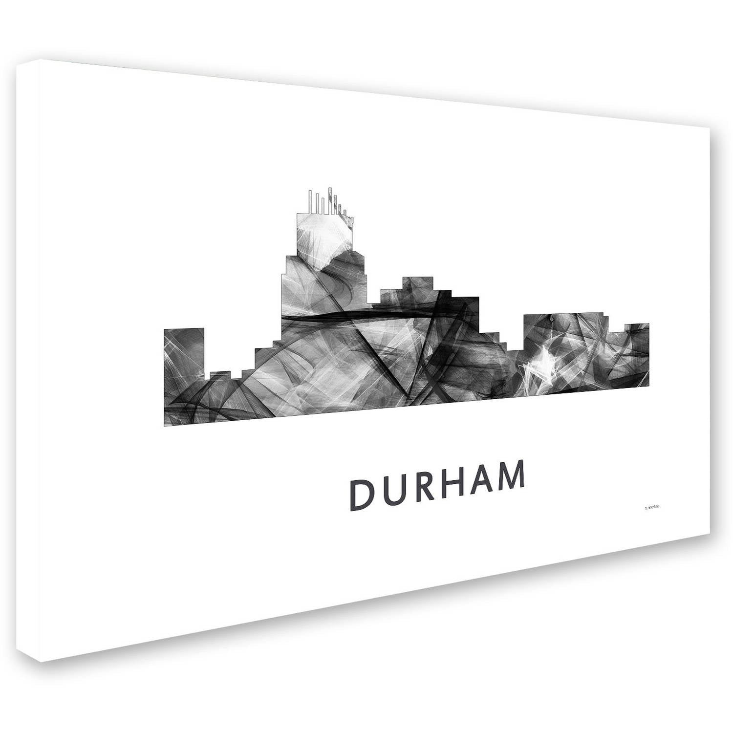 Trademark Fine Art 'Durham North Carolina Skyline WB-BW' Canvas Art by Marlene Watson