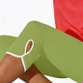 thumbnail image 5 of Women's High Waist Compression Capri Yoga Pants, Side Vent Detail Workout Leggings with Pockets, Plus Size Knee-Length Capri Tights for Gym, Running and Casual Wear Light Green M, 5 of 8