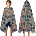 thumbnail image 3 of Gray Crash Monster Cartoon Trucks Pattern Hooded Bath Towel，60"x35" for Ages 3 To 12 Kids, Quick Dry Lightweight Soft Microfiber Hood Beach Towel Cover Up for Kids, 3 of 7
