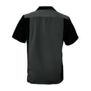 Mens Retro Charlie Sheen Two Tone Guayabera Bowling Shirt