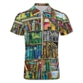 thumbnail image 4 of Fantastic Library Men Zipper T-shirt Summer Casual Short Sleeve T-shirt Top, 4 of 7