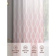 thumbnail image 6 of Sheer Curtains 96 Inches Long 2 Panels, Pink Gradient Lattice White Line Rod Pocket Curtain Voile Draperies, Romantic Simple Style Light Filtering Window Treatment for Living Room Kitchen Bedroom, 6 of 8