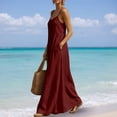 thumbnail image 6 of Effortless Summer Bohemian Dress for Everyday Wear Lightweight Loose Fit Sleeveless V-Neck -Free Classic Red XL, 6 of 8