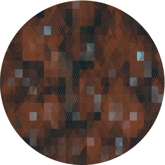 Ahgly Company Indoor Round Patterned Coffee Brown Area Rugs, 8' Round