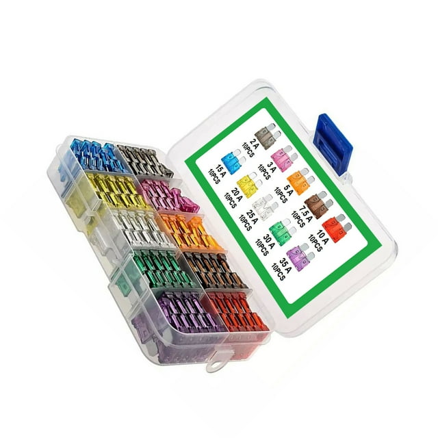 sweethay Kit surtido de fusibles de cuchilla para coche, caja de fusibles tipo cuchilla segura para vehículo, 10 fusibles de cuchilla para Vehículos, repuestos y accesorios Mis