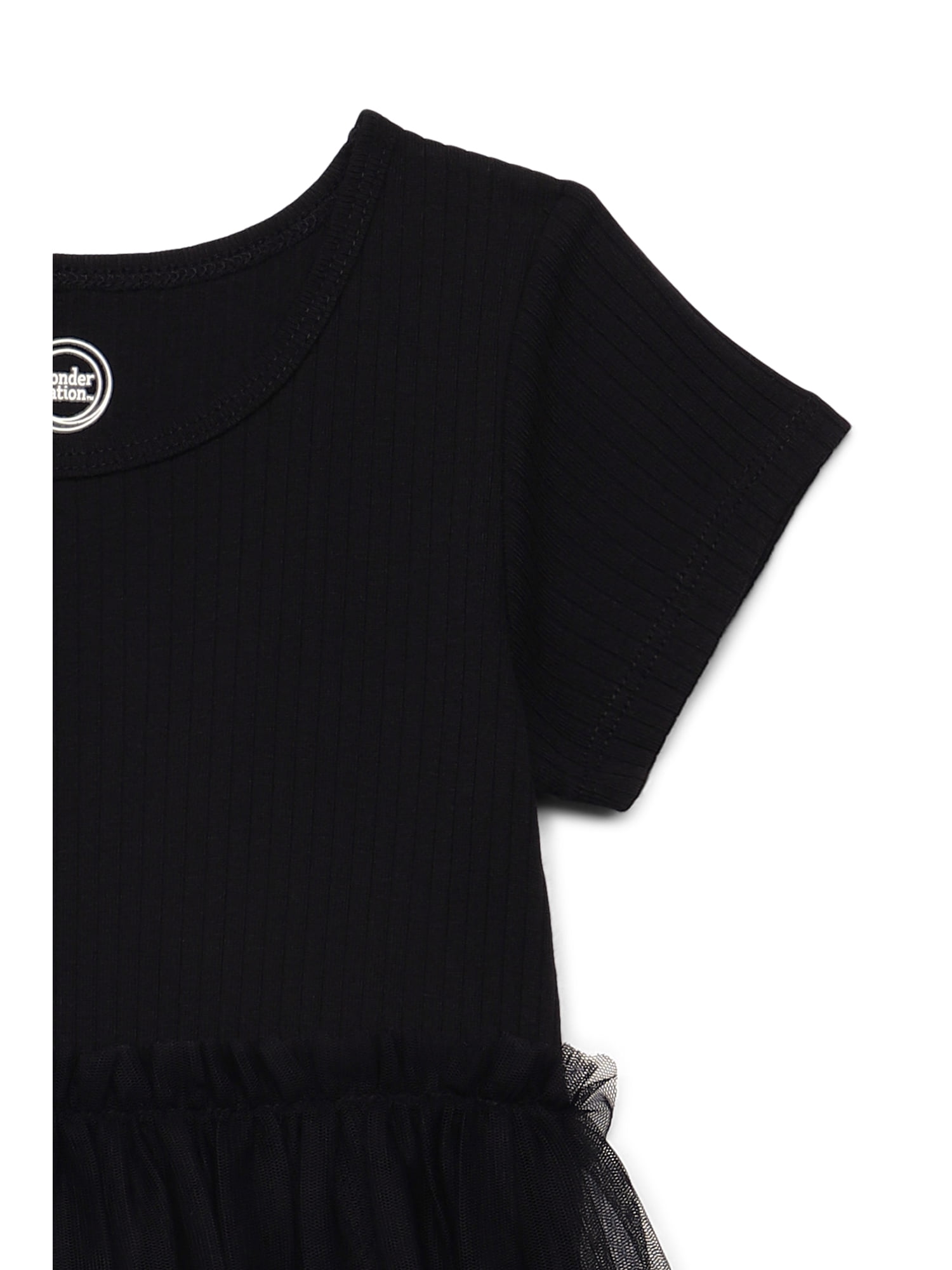 Wonder Nation Girls Tutu Dress with Short Sleeves, Sizes 4-18 & Plus
