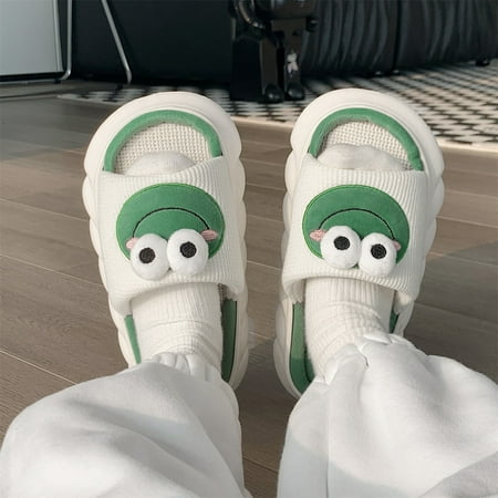 

fzm women shoes women cotton linen soft sole slippers cute cartoon home slippers home slippers anti slip slippers flip flops home outdoor slippers