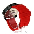 thumbnail image 4 of Mens Silicone Chain Link Band Modern Minimal Round Analog Wrist Watch Red, 4 of 4