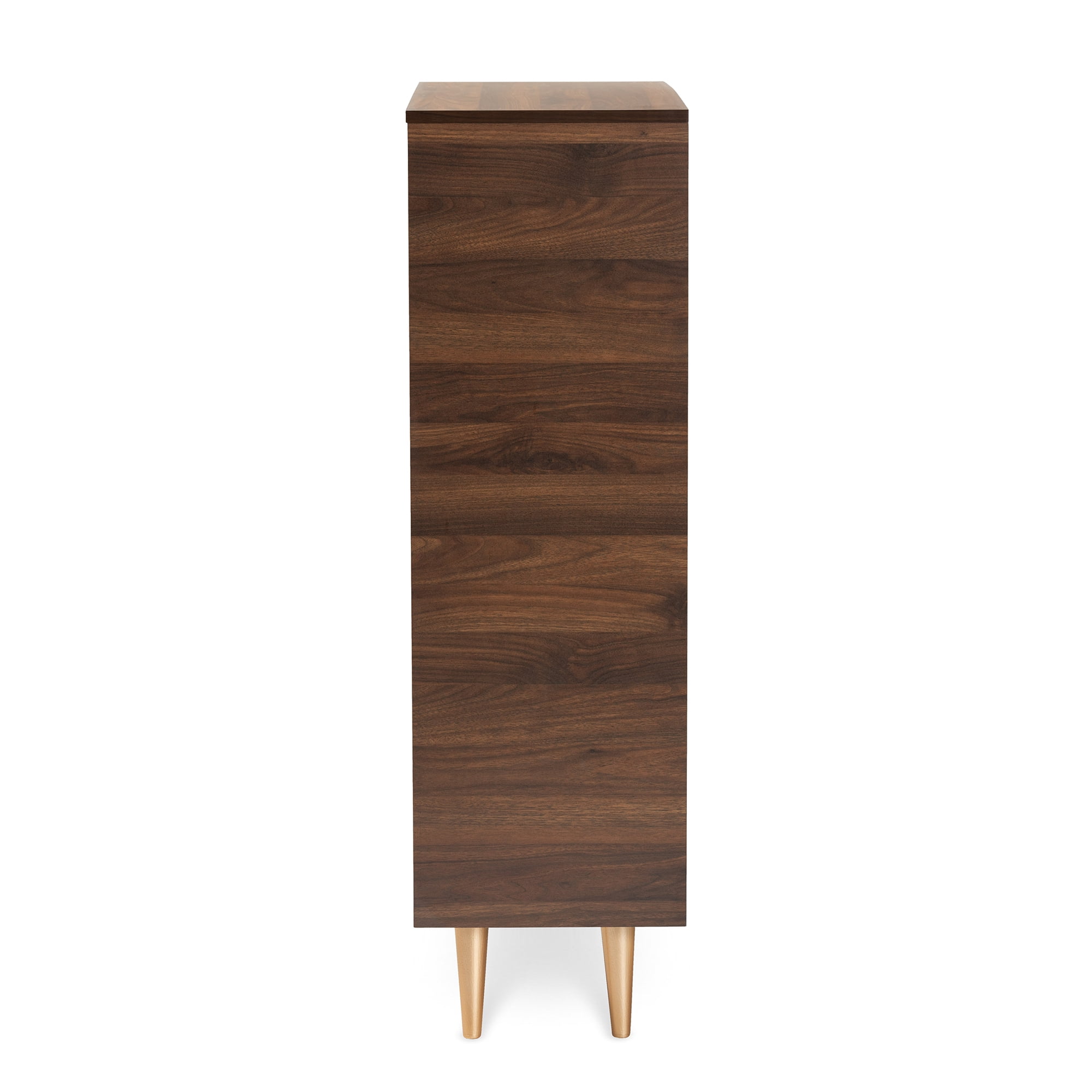 Baxton Studio Landen 2-Door Entryway Shoe storage Cabinet 45.7 inch H x 31.5 inch W Brown Gold