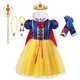 thumbnail image 1 of Vestido de princesa Blancanieves de Disney para niñas, manga abullonada con capa, disfraz de Halloween, Carnaval, fiesta, vestidos de cumpleaños para niños, 1 of 5