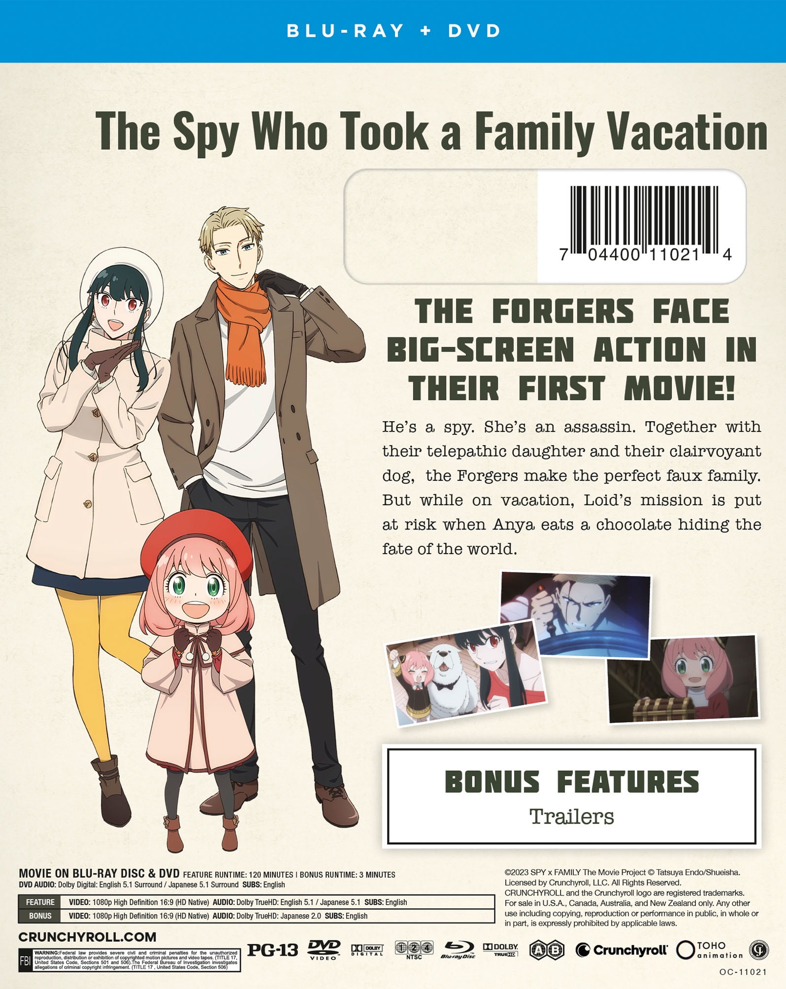 CrunchyRoll, Spy x Family Code: White Movie Blu-ray + DVD, Action