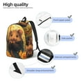 thumbnail image 3 of Yiaed Cute Sunflower Guinea Pig Print Print Laptop Backpack Travel Canvas Backpack Vintage Aesthetic Backpack for School Knapsack Backpack Backpack for School-Small, 3 of 5