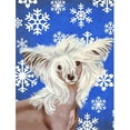 thumbnail image 1 of 11 x 15 In. Chinese Crested Winter Snowflakes Holiday Flag, Garden Size, 1 of 1