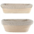 thumbnail image 1 of Long Bread Dough Proofing Proving Rattan Basket & Liner, 1 of 5