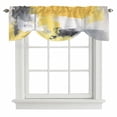 Abstract Color Block Tie Up Valances Curtain, Yellow Gery Oil Painting ...