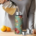 thumbnail image 4 of 20 Oz Pioneer Flower Coffee Tumbler Double Wall Insulated Stainless Steel Water Bottle | Metal Reusable Thermoses Flask with Cup Cap | Leak & Sweat Proof with Anti-Dust Lid, 4 of 7