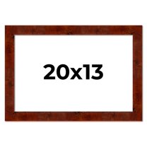 20x13 Walnut Brown Veneer Real Wood Picture Frame Width 1.75 inches | Interior Frame Depth 0.5