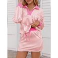 thumbnail image 3 of Conjunto de sudadera a rayas Fisoew de chándal para mujer, 3 of 6