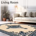 thumbnail image 2 of ODIKA 4'x6' Machine Washable Non-Slip Area Rug, Jewel Symmetrical Ornamental Retro Print High Traffic Rug, Beige, 588841, 2 of 7