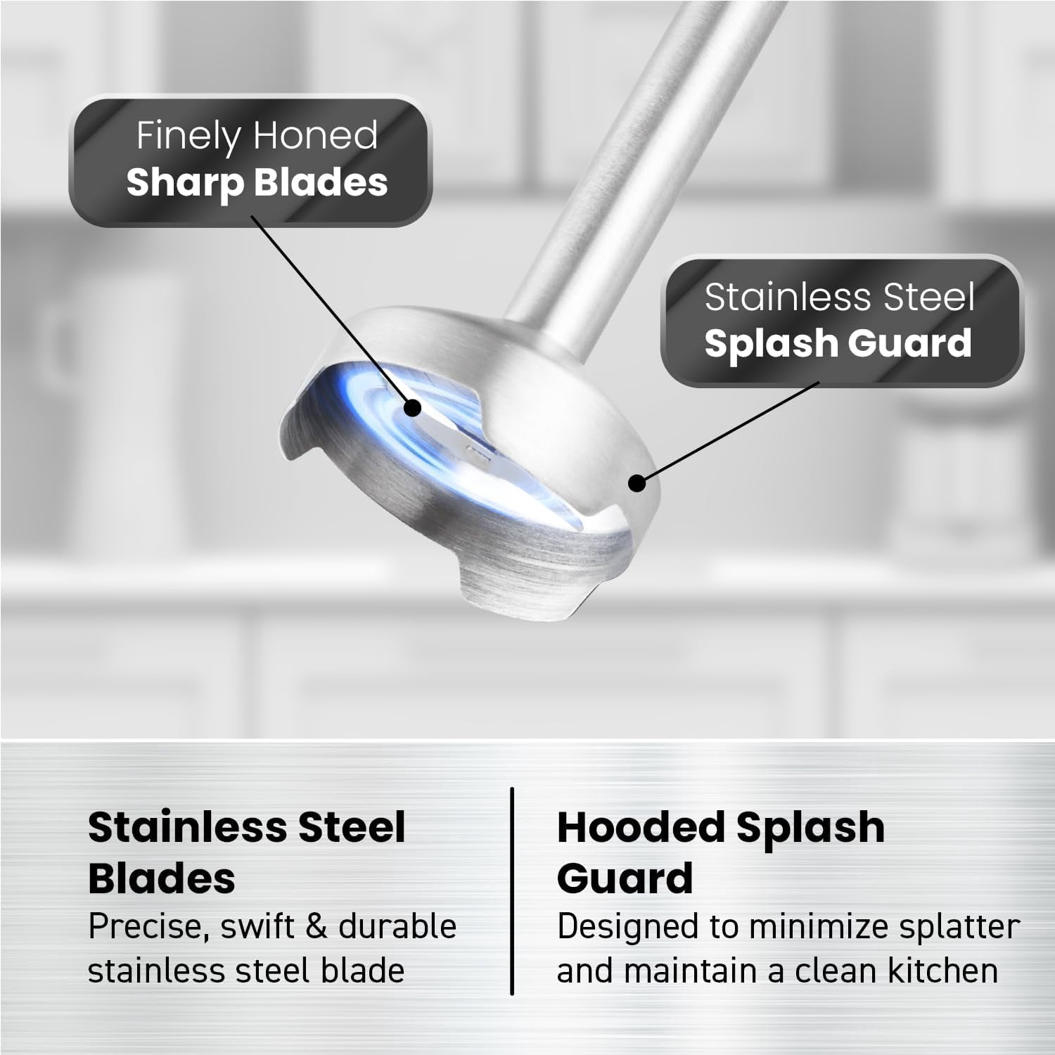 EHB1300 Cordless Hand Blender with Variable Speed and Stainless Steel Blades for Smoothies  Food