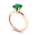 thumbnail image 2 of Clara Pucci 14K Rose Gold 1.5ct Emerald Solitaire Ring for Women, 2 of 8