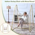 thumbnail image 6 of EUROCO 45.7"L Hammock Chair with Stand Indoor Outdoor, Hanging Chair, Handmade Swing Chair with Macrame, Heavy Duty Steel Hanging Base for bedroom Balcony Patio, Capacity 500LBS, 6 of 7