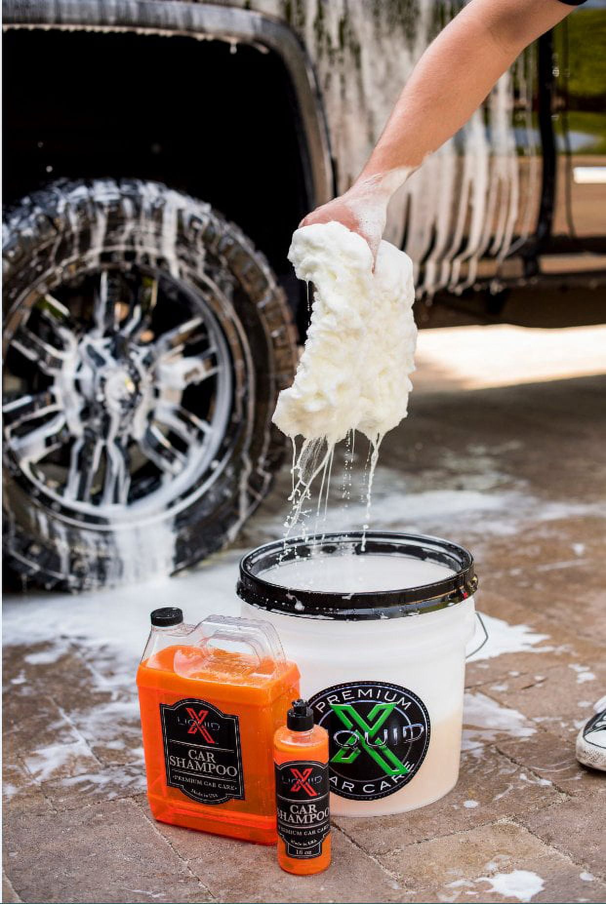 Liquid X Complete Foam Gun Wash Kit - Car Wash Soap, Detail Spray, Wash Mitt, Microfiber Towels, Washing Bucket