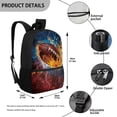 thumbnail image 4 of Uorisanigo Flaming Rugby Ball School Bag for Girls Boys 5-12 Year Lightweight Children's Backpacks for Preschool Elementary Kindergarten School Bag with Adjustable Shoulder Straps, 4 of 6