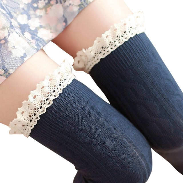 boots and thigh high socks