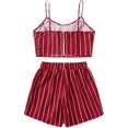 thumbnail image 2 of Ensemble 2 Pièces pour Femme Été Sans Manches Cravate Dos Cami Cami Haut et Short, 2 of 6