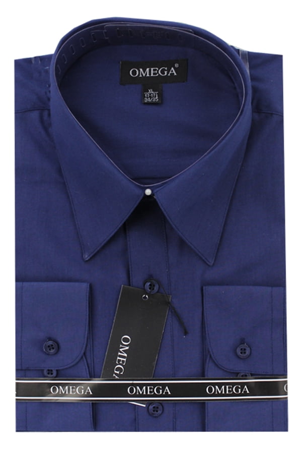 Dress Shirts - Long Sleeve - Navy Blue - 3XL - Walmart.com