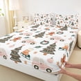 thumbnail image 3 of Manfei Christmas Tree Child Twin Sheet Sets, Kawaii Gingerbread Man Twin Fitted Sheet, Cartoon Truck Car Flat Sheet, Microfiber Bedroom Decor, 3pcs, 3 of 7