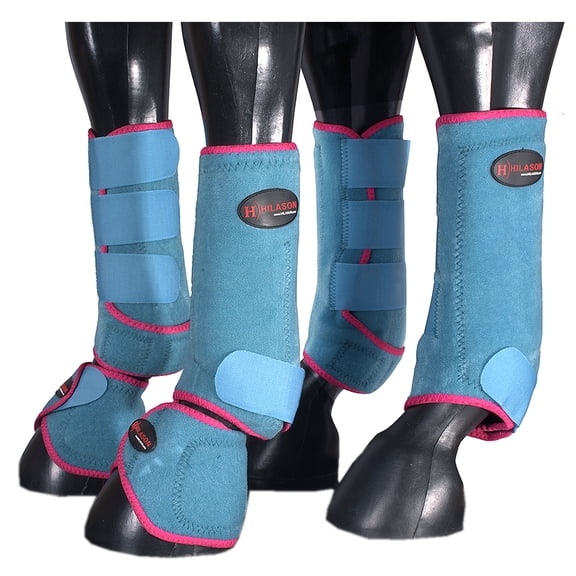 HILASON L M S Horse Front Rear Hind Leg Sport Boots & Bell Boots 6 Pack