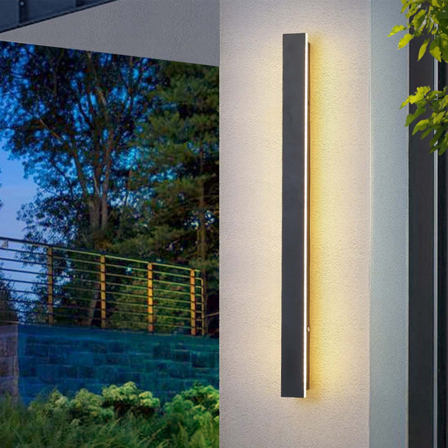 Briignite 39in. 20W Outdoor Minimalist Linear Wall Lamp 3000K Warm Light led Atmosphere Lighting Weatherproof
