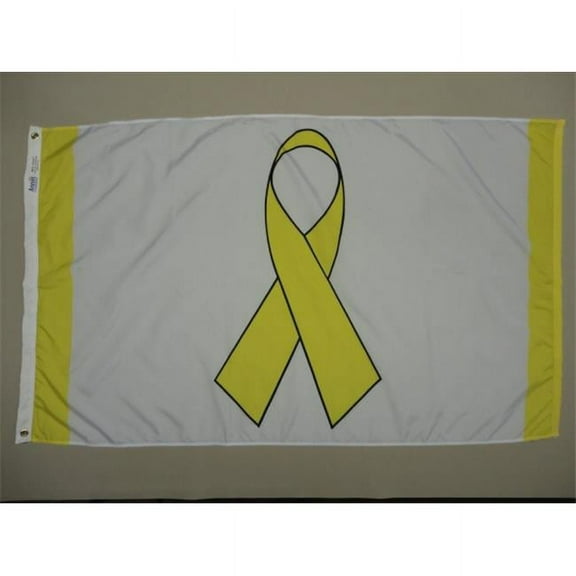 Annin Flagmakers 2782 Nylon Glo Ribbon Flag Yellow 3 x 5 ft.