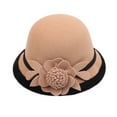 thumbnail image 1 of PEIXUN Chapeau de Pêcheur Décontracté pour Femmes Automne et Hiver avec Fleurs, 1 of 2