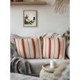 thumbnail image 3 of Outdoor Pillows Waterproof, Red Striped Bedding Throw Pillows with Insert for Couch Sofa Bed, Modern Minimalist Stripes Farmhouse 18x18 Inch Pillowcases Decorative Camping Patio Pillow Set of 1, 3 of 8