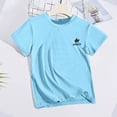 thumbnail image 5 of HAOTAGS Girls Athletic Shirts(2-18) Letter Print Short Sleeve Quick Dry T-shirts Sports Activewear Workout Tops Light Blue Size 3-4 Years, 5 of 6