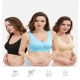 thumbnail image 2 of Women Front Cross Side Buckle Lace Wireless Seamless Sports Bra，Rose Red L, 2 of 10