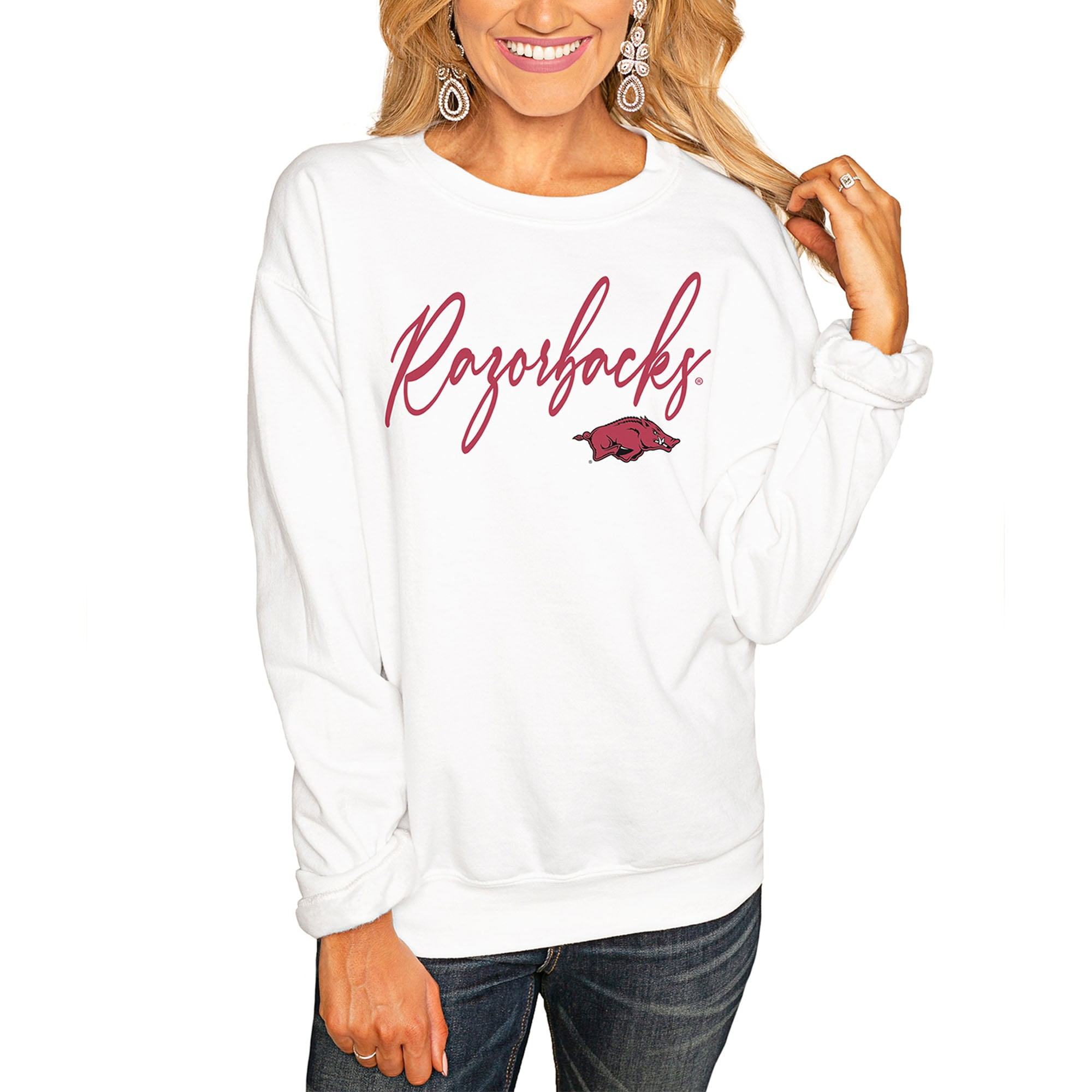 arkansas razorbacks crewneck sweatshirt
