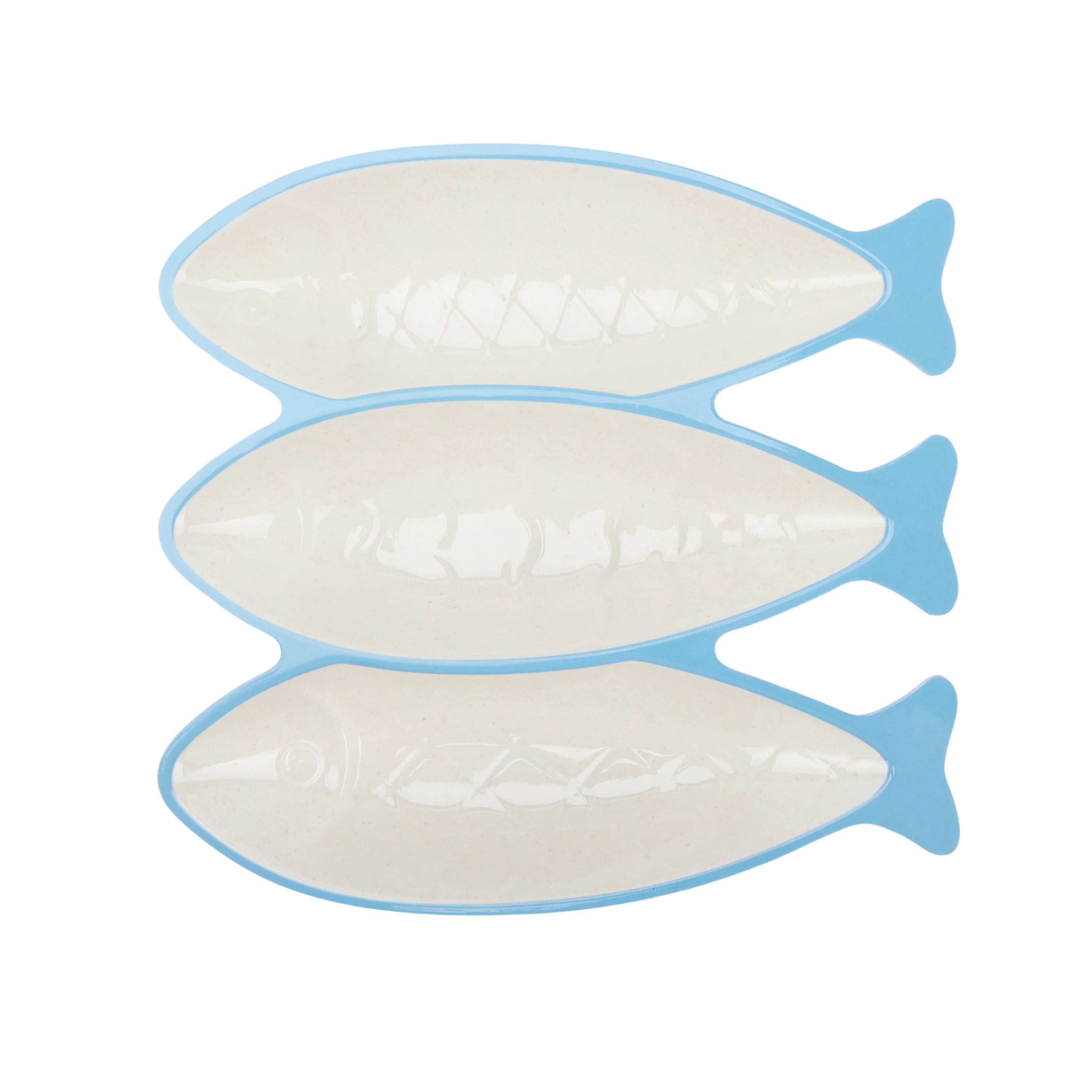 Beautiful 3-Compartment Bamboo Melamine Sardine Serve Tray, Multi-Color by Drew Barrymore