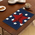 thumbnail image 5 of Beautynvta 4th of July Placemats, Patriotic Linen Table Mats, America Flag Stars Stripe Place Mats for Independence Memorial Day Party Kitchen Dining Decoration, 11.8x17.7 In, 5 of 6