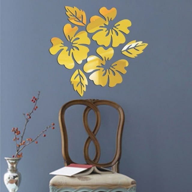 Xihbxyly Adhesivo de Pared Moderno con Espejo, Diseño Acrílico Hexagonal, Fácil Instalación, Elegante Decoración Del Hogar, Versátil para Sala de Estar, Dormitorio y Comedor, Juego de 1, 280 X 300 Mm