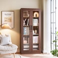 thumbnail image 3 of Fesbos Glass Display Cabinet, Metal Storage Cabinet Bookcase with 4 Adjustable Shelves and Acrylic Doors,5-Tier Curio Cabinet for Home, Office and Exhibition Hall, 3 of 11